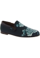 Dolce&Gabbana Mocassins pour homme en cuir bleu azur imprimé crocodile