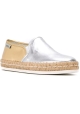 Hogan Chaussures mode espadrilles bicolores pour femmes en cuir argenté or