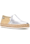 Hogan Chaussures mode espadrilles bicolores pour femmes en cuir argenté or