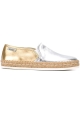 Hogan Chaussures mode espadrilles bicolores pour femmes en cuir argenté or