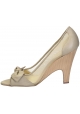 Talon à bout overt Stella McCartney en Simili cuir beige