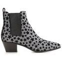 Saint Laurent bottines femme paillettes anthracite