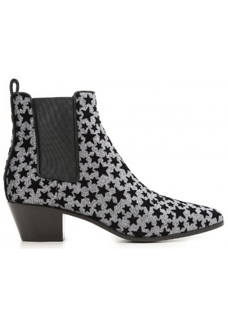 Saint Laurent bottines femme paillettes anthracite