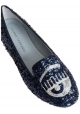 Chiara Ferragni ballerines en sequins bleus oeil argent