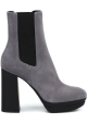 Bottines chelsea à talons hauts femme Hogan en daim gris