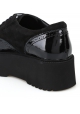 Hogan Chaussures compensées à lacets pour femme en cuir verni et daim noir