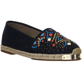 Espadrilles femme Zanotti en daim noir avec clous