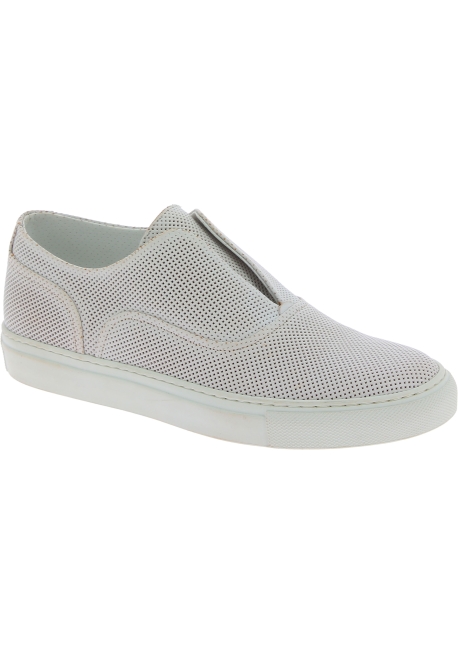 Baskets slip on femme Sartore en cuir blanc