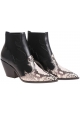 Casadei femme bottes western en cuir noir avec empiècements Ayers