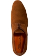 Santoni Chaussures habillées à lacets pour hommes en cuir suédé marron