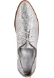 Vic Matie Chaussure derbies à lacets pour femmes en cuir tressé argent