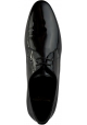Yves Saint Laurent Derbies à lacets pour femmes en cuir verni noir