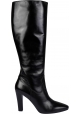 Saint Laurent Bottes à talons hauts pour femmes en cuir noir avec fermeture à glissière latérale