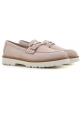 Mocassins Hogan femme en cuir veau velours rose