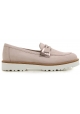 Mocassins Hogan femme en cuir veau velours rose