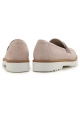 Mocassins Hogan femme en cuir veau velours rose