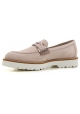 Mocassins Hogan femme en cuir veau velours rose