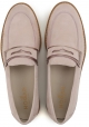 Mocassins Hogan femme en cuir veau velours rose