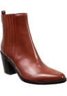 Sartore Bottines à talons texanes pour femmes en cuir couleur terre cuite