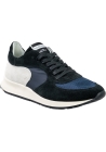 Philippe Model Baskets basses pour hommes en cuir suédé et tissu bleu et gris
