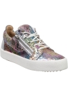 Giuseppe Zanotti Baskets pour femmes multicolores à paillettes avec lacets et fermetures éclair