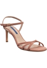 Stuart Weitzman Sandales à talons pour femmes en cuir suédé rose poudré avec bride à la cheville