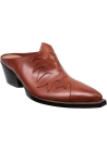 Sartore Mules à talon pointu pour femmes en cuir terracotta