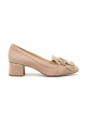 Tod's Escarpin pour femmes à petits talons en daim beige avec mors et frange