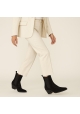 Sartore Bottines à talons texan pour femmes en cuir suédé noir