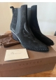 Sartore Bottines à talons texan pour femmes en cuir suédé noir