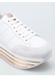 Sneakers compensée Hogan en cuir veritable blanc
