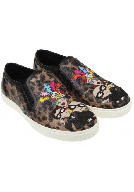 basket slip on leopard