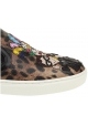 Basket slips-on Dolce&Gabbana femme en cuir emprimé leopard