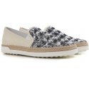 Slips-on Tod's femme en paiette bleu et cuir beige