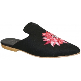 Nu-pieds plates Gia Couture pour femme en tissu noir