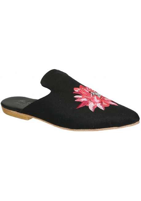 Nu-pieds plates Gia Couture pour femme en tissu noir