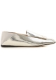 Mocassins Sergio Rossi pour femme en cuir lamé argent