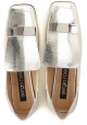 Mocassins Sergio Rossi pour femme en cuir lamé argent