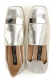 Mocassins Sergio Rossi pour femme en cuir lamé argent