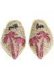 Nu-pieds pointu Chiara Ferragni en paillettes or et fushia