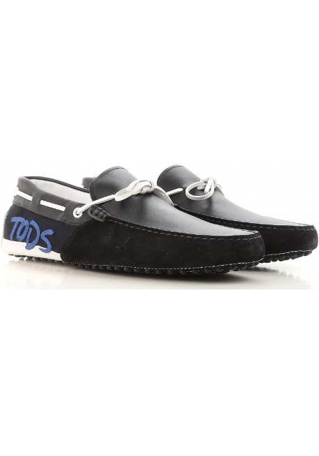 Mocassins Tod's gommino homme en cuir retournée noir