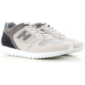 Sneakers Hogan homme en cuir gris et blanc cassé