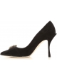 Dolce&Gabbana femme escarpin Talons en cuir noir avec zircons