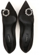 Dolce&Gabbana femme escarpin Talons en cuir noir avec zircons
