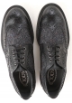 Tod's DERBY BUCATE Chaussures à lacets homme en cuir et tissu noira avec brogue