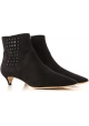 Tod's CUOIO STIV Bottines en daim noir pour femmes avec bout pointu et talon bas