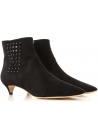 Tod's CUOIO STIV Bottines en daim noir pour femmes avec bout pointu et talon bas