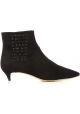 Tod's CUOIO STIV Bottines en daim noir pour femmes avec bout pointu et talon bas