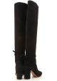 Aquazzura MILANO BOOT 85 Bottes noires genoux pour dames à talons carrés