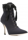 Dolce&Gabbana Bottines de talons aiguilles pour femme en tissu technique noir